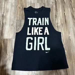 Nike Women's DRI-FIT TRAIN LIKE A GIRL Muscle Tee Blue Size M